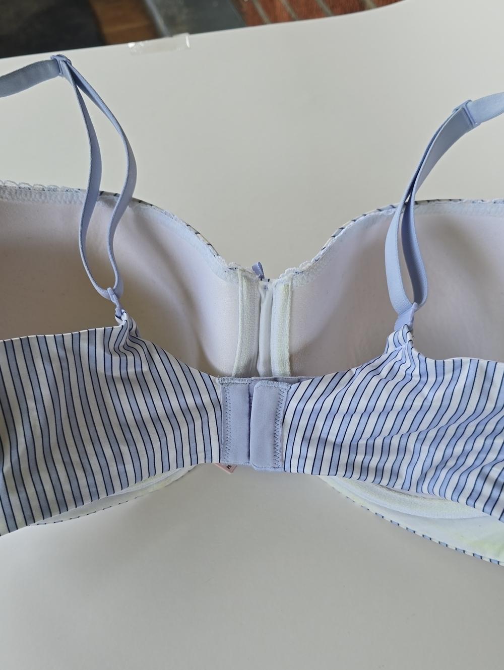 Body By Victoria Lined Demi Blue White Size 36DD Bra - Picture 5 of 6